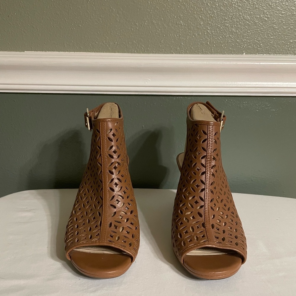 Alex Marie Taupe Open Toe Netted Heel - image 2